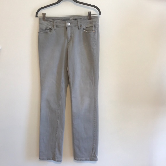 Ann Taylor Loft Curvy Straight Grey Jeans - Picture 2 of 6